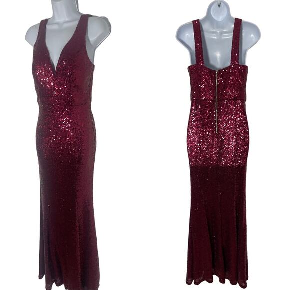 Red Sequin Sexy Maxi Formal Dress Small / Medium - Picture 1 of 9